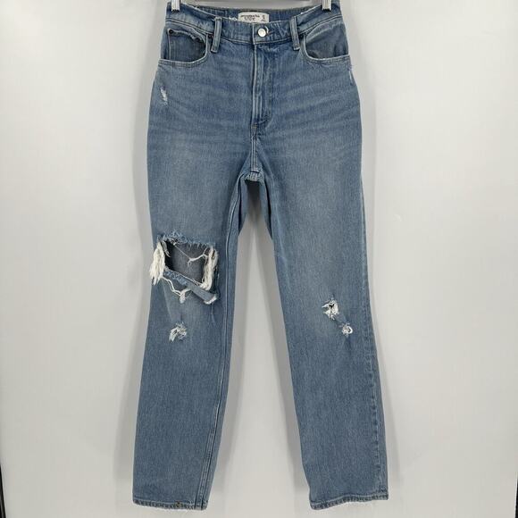 Abercrombie & Fitch Jeans 90s Straight Ultra High Rise Curve Love Size 27 / 4R - Picture 2 of 9